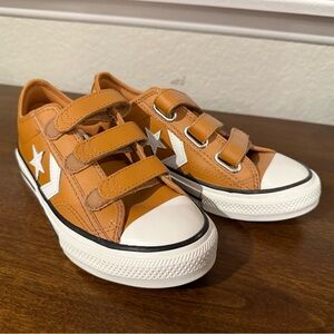 Converse Kids Tan Sneakers with Velcro Straps